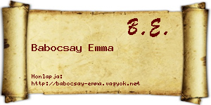 Babocsay Emma névjegykártya