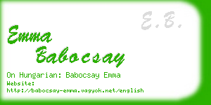 emma babocsay business card